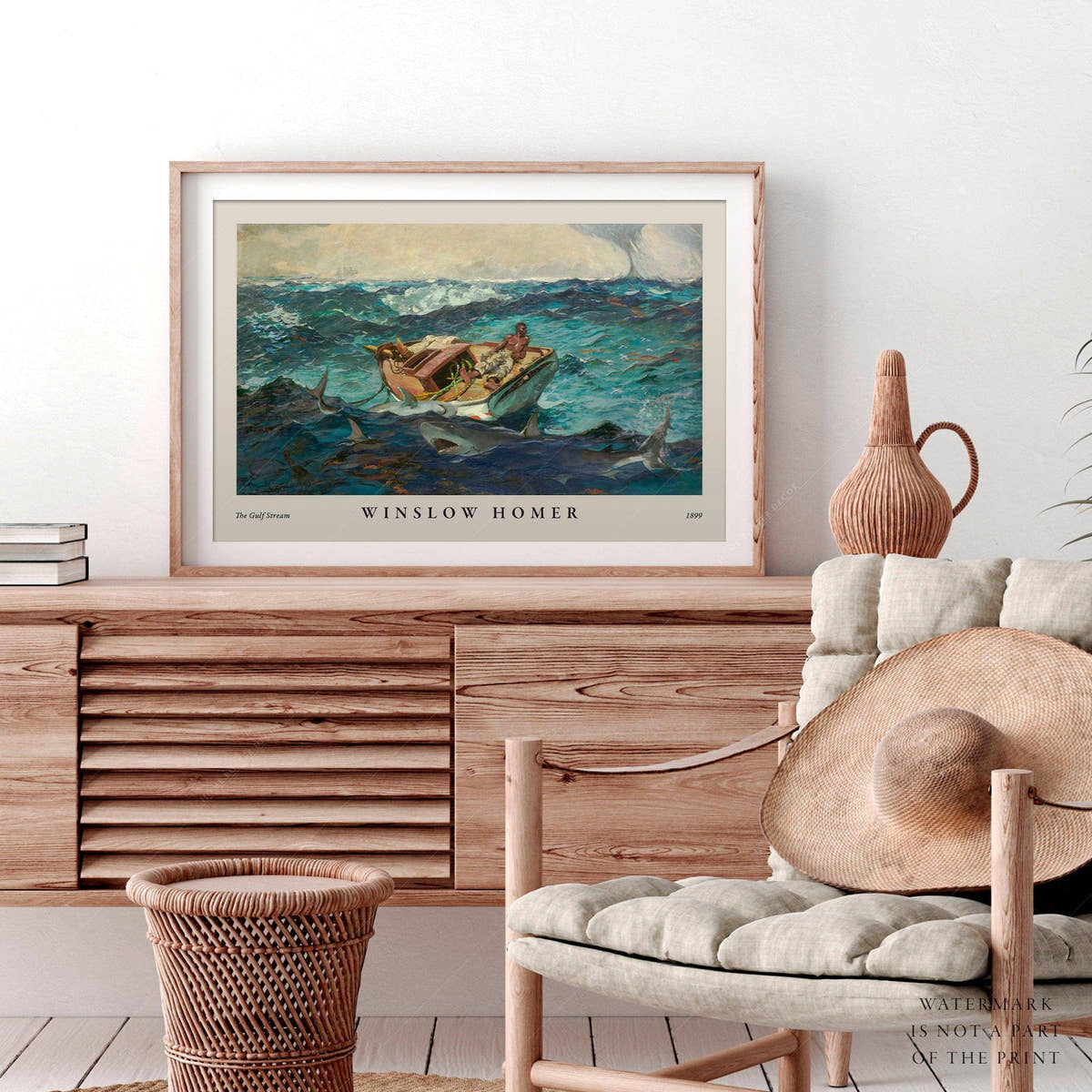 The Gulf Stream, Winslow Homer, Ocean Life, Fishing Boat, Nautical Decor, Metropolitan Museum, Oil Painting, Gift Idea, Waves 77-2