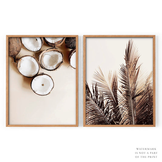 Tropical Print, Summer Wall Decor, Coconut Tree, Palm Leaf