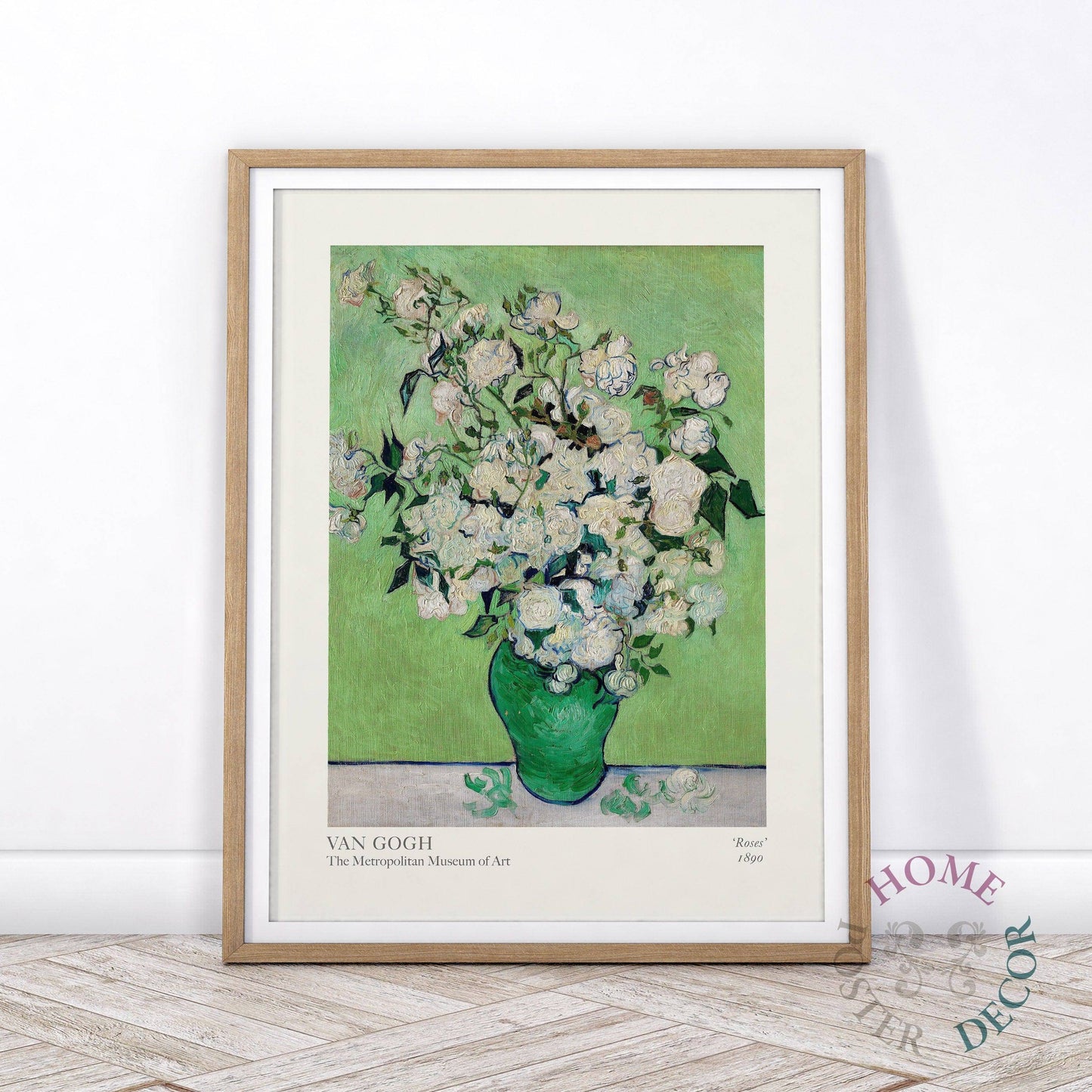 Van Gogh Poster, Roses in a Green Vase