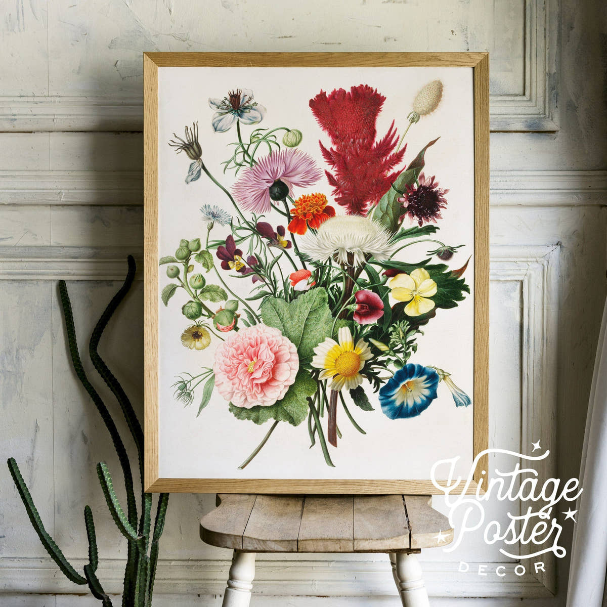 Vintage Floral Art, Antique Flower Painting