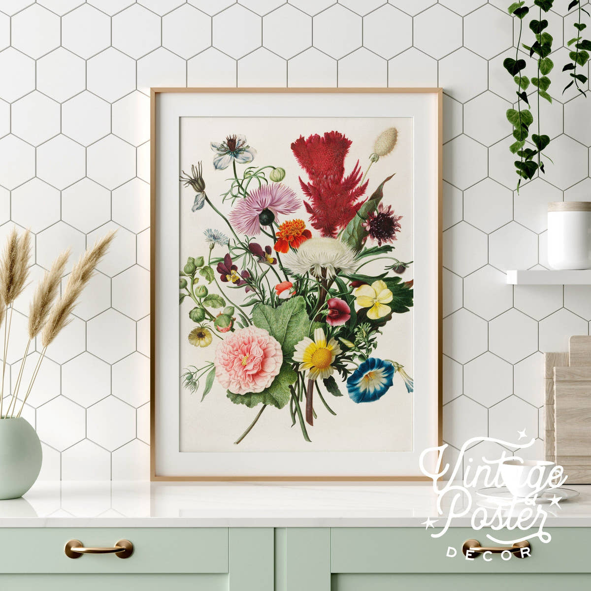 Vintage Floral Art, Antique Flower Painting