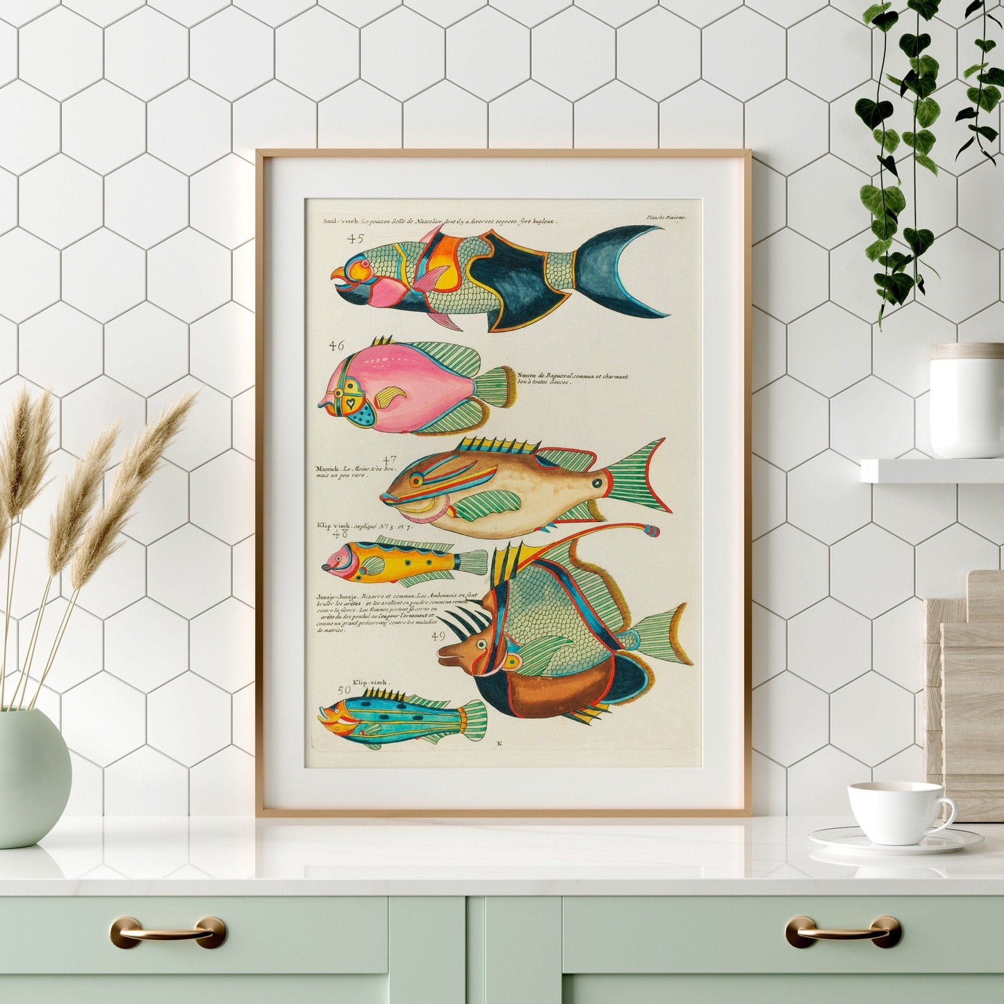 Vintage Under the Sea Poster, Coastal Wall Art, Fish Print