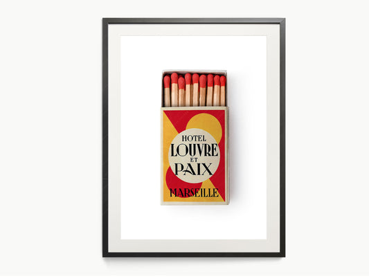 Vintage matchbox photography, Marsseile Louvre, Elegant home decor