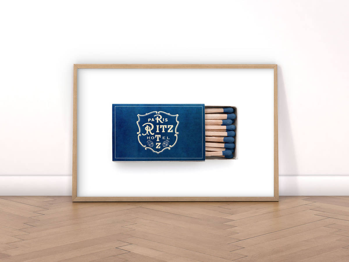 Vintage matchbox photography, Paris Ritz hotel, Elegant home decor