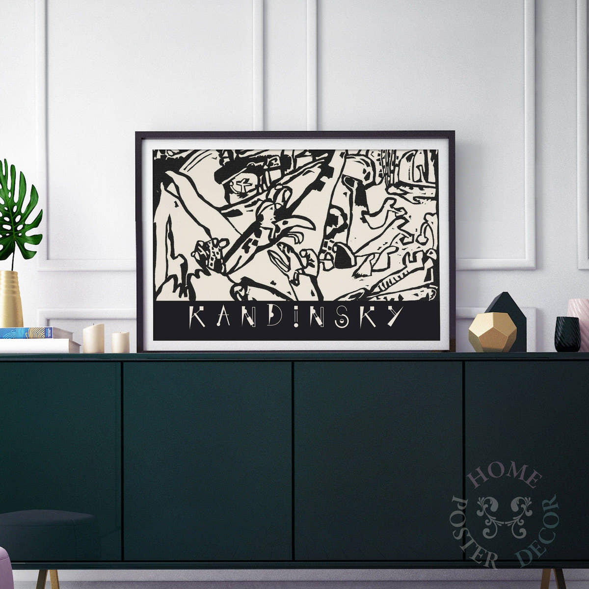 Wassily Kandinsky Print, Black White Poster, Fine Art