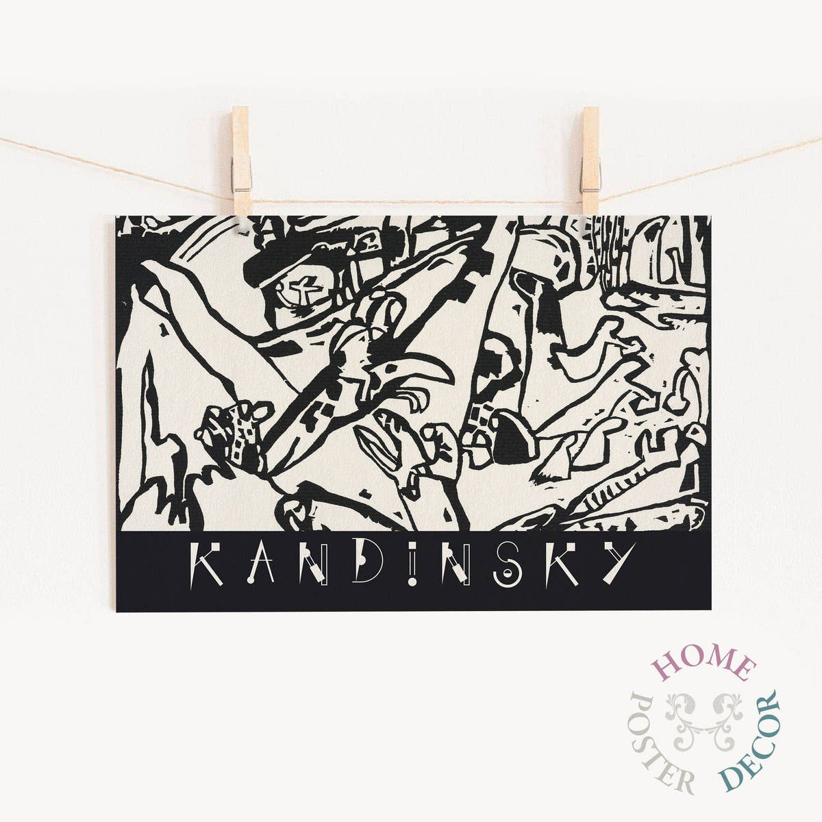 Wassily Kandinsky Print, Black White Poster, Fine Art