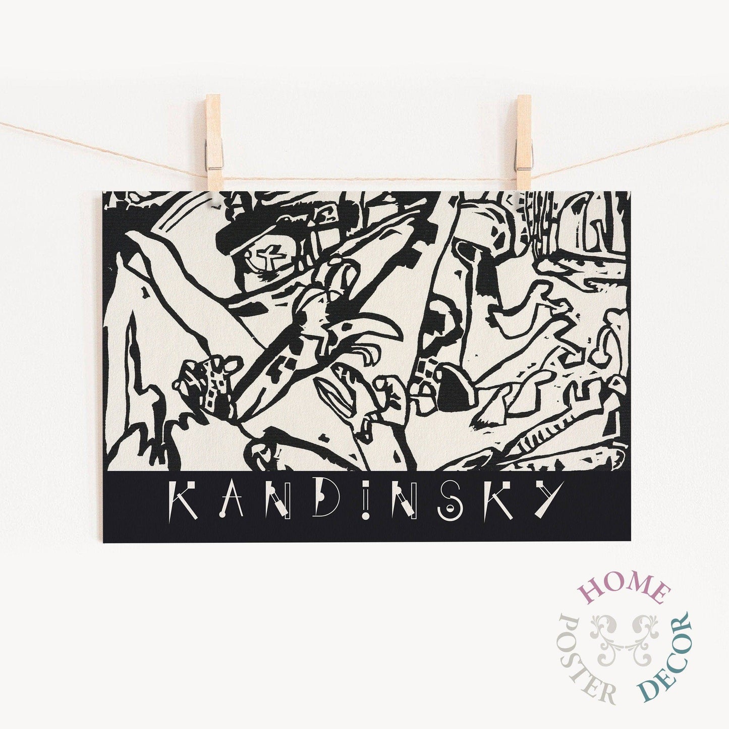 Wassily Kandinsky Print, Black White Poster, Fine Art