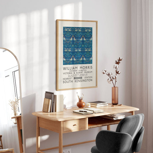 William Morris, Bird Poster, William Morris, Victoria and Albert Museum Exhibition