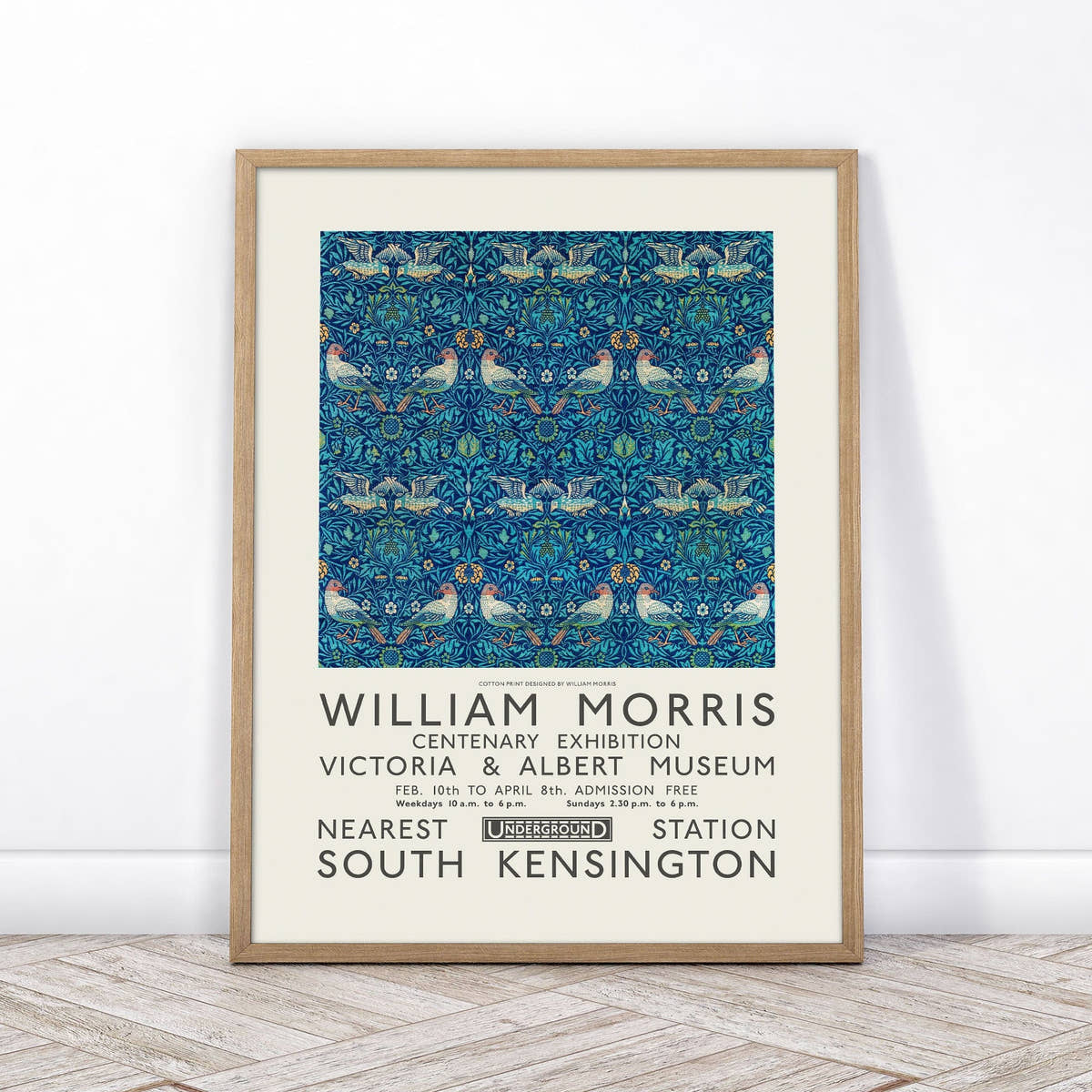 William Morris, Bird Poster, William Morris, Victoria and Albert Museum Exhibition