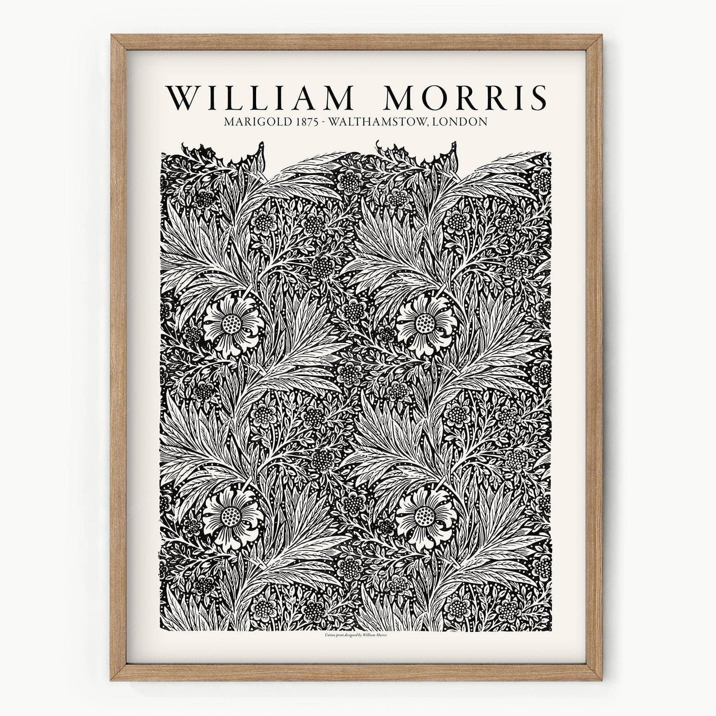 William Morris Marigold 1875 as a statement piece in an eclectic gallery wall