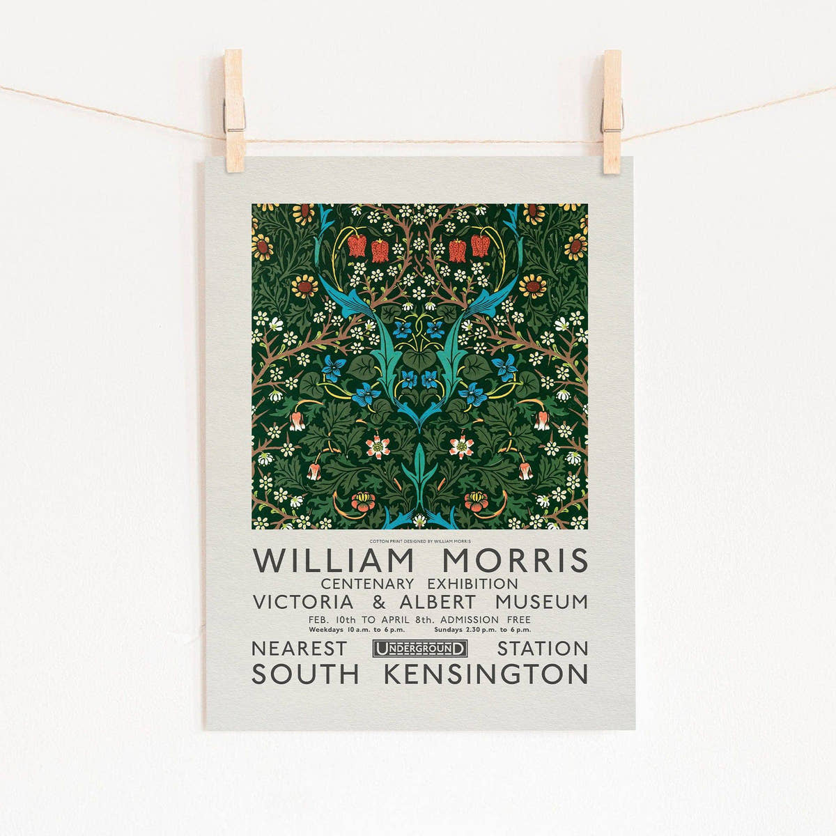 William Morris, Blackthorn and Red tulip, Fine Art Print