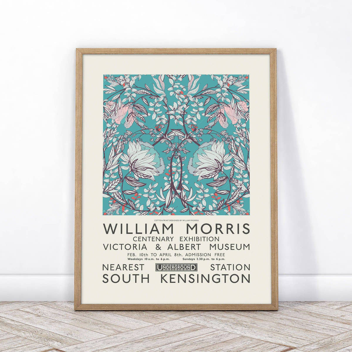 William Morris, Blue Floral , Fine Art Print