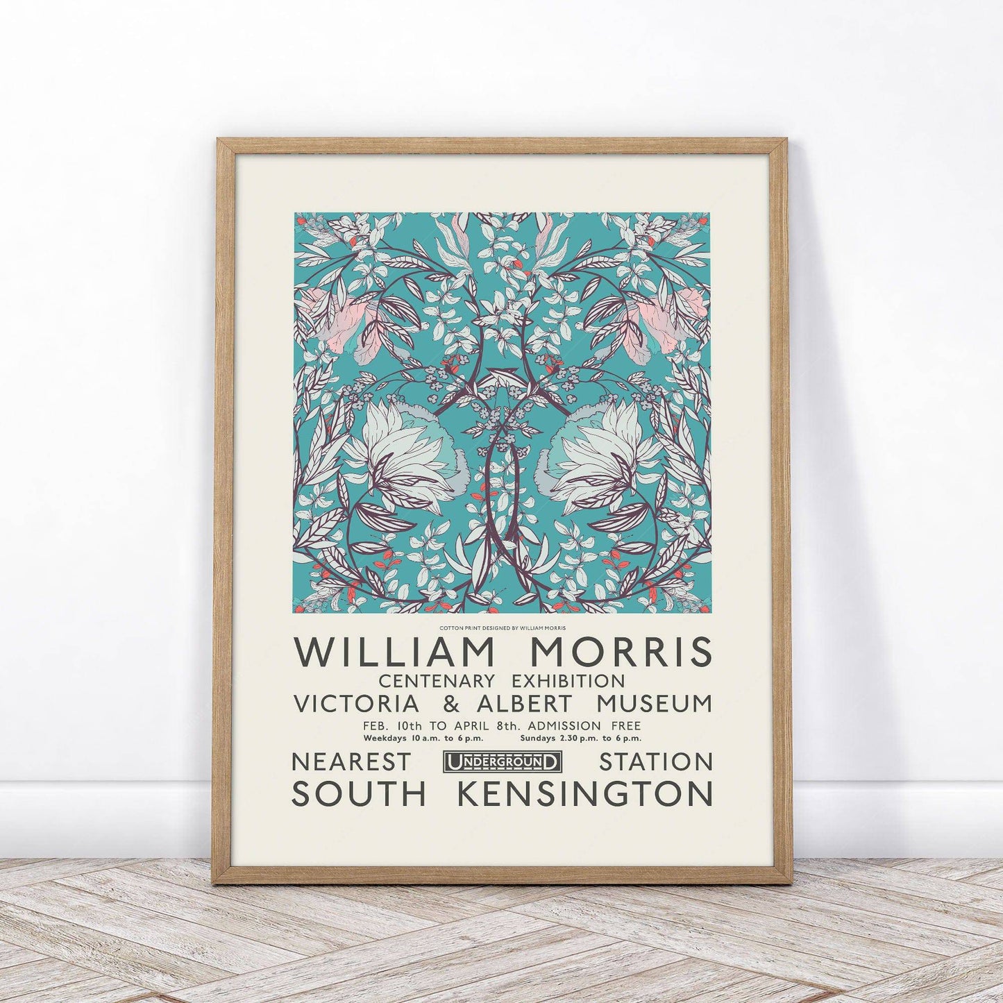William Morris, Blue Floral , Fine Art Print