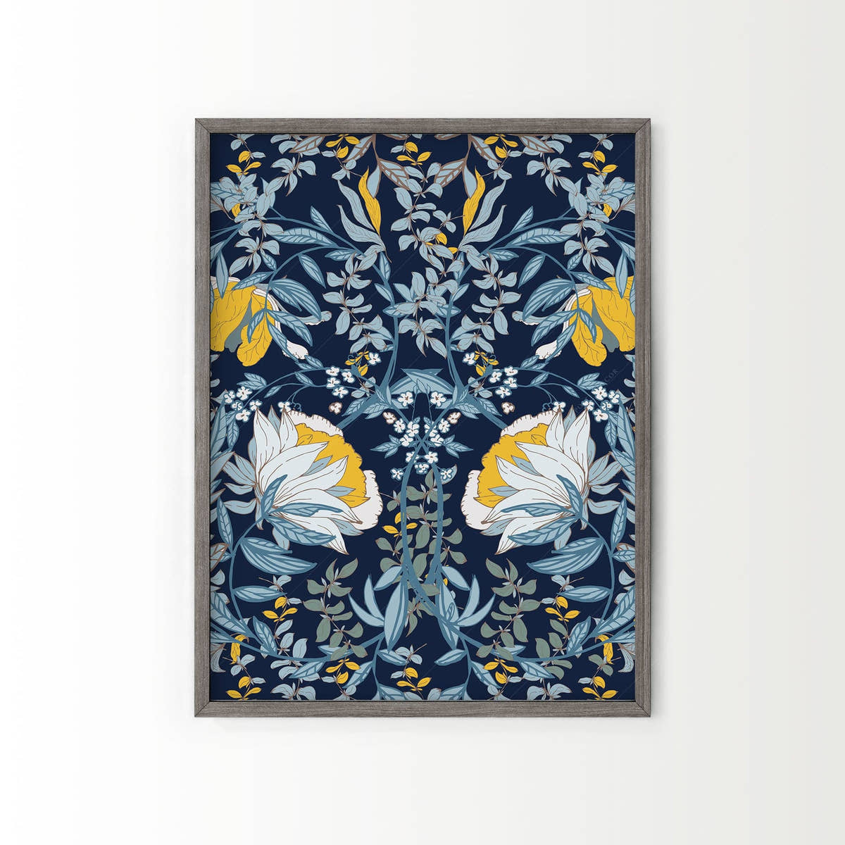 William Morris, Blue Floral Poster, Fine Art Print