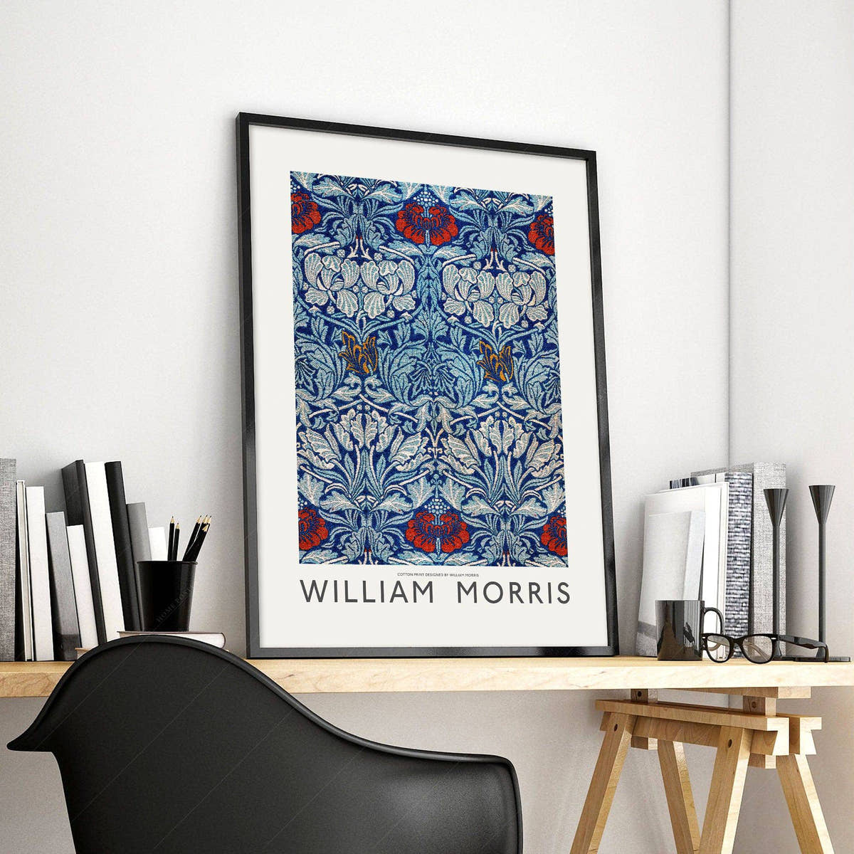 William Morris, Blue Floral Wall Art, Fine Art Print