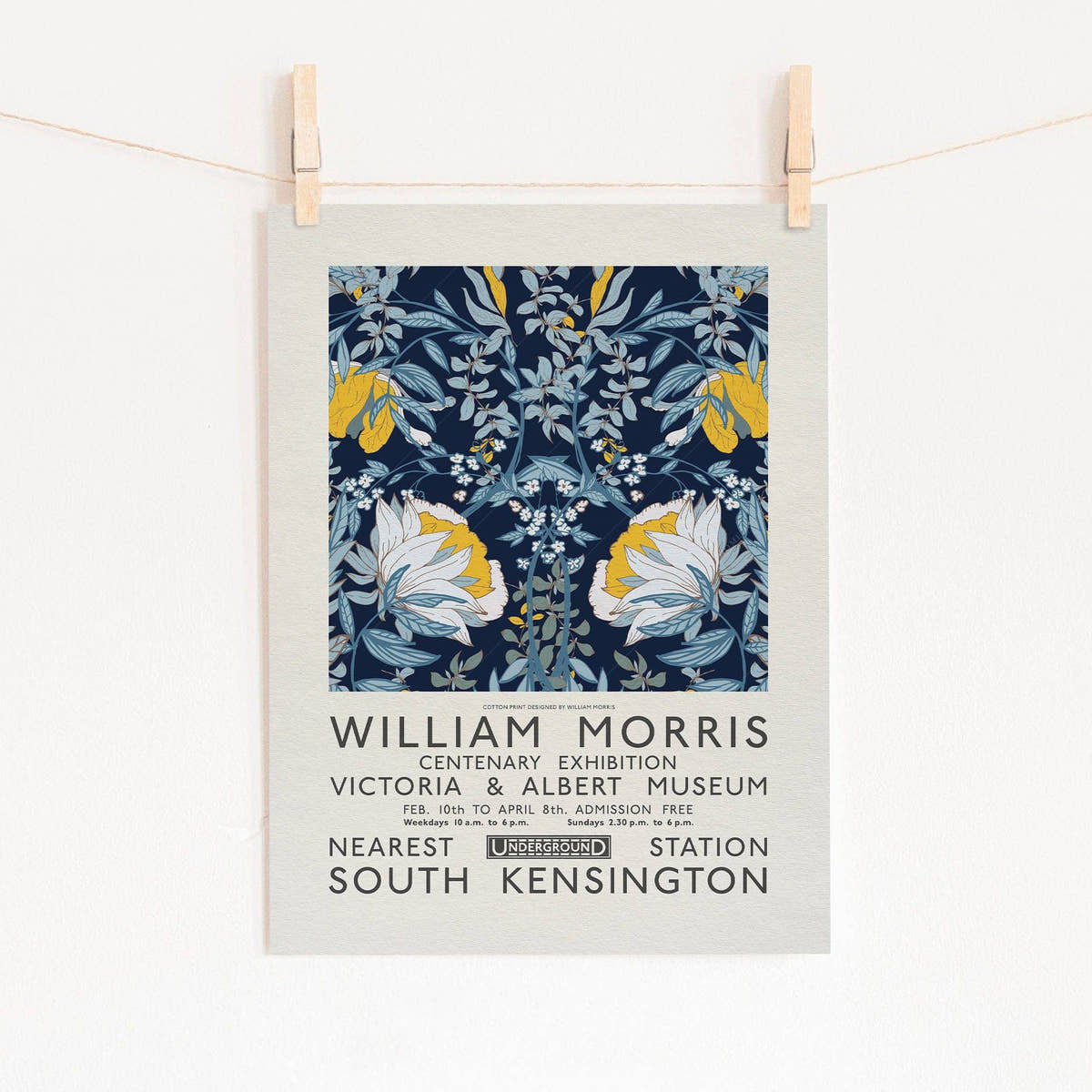 William Morris, Blue and Yellow Flowers, Fine Art Prints