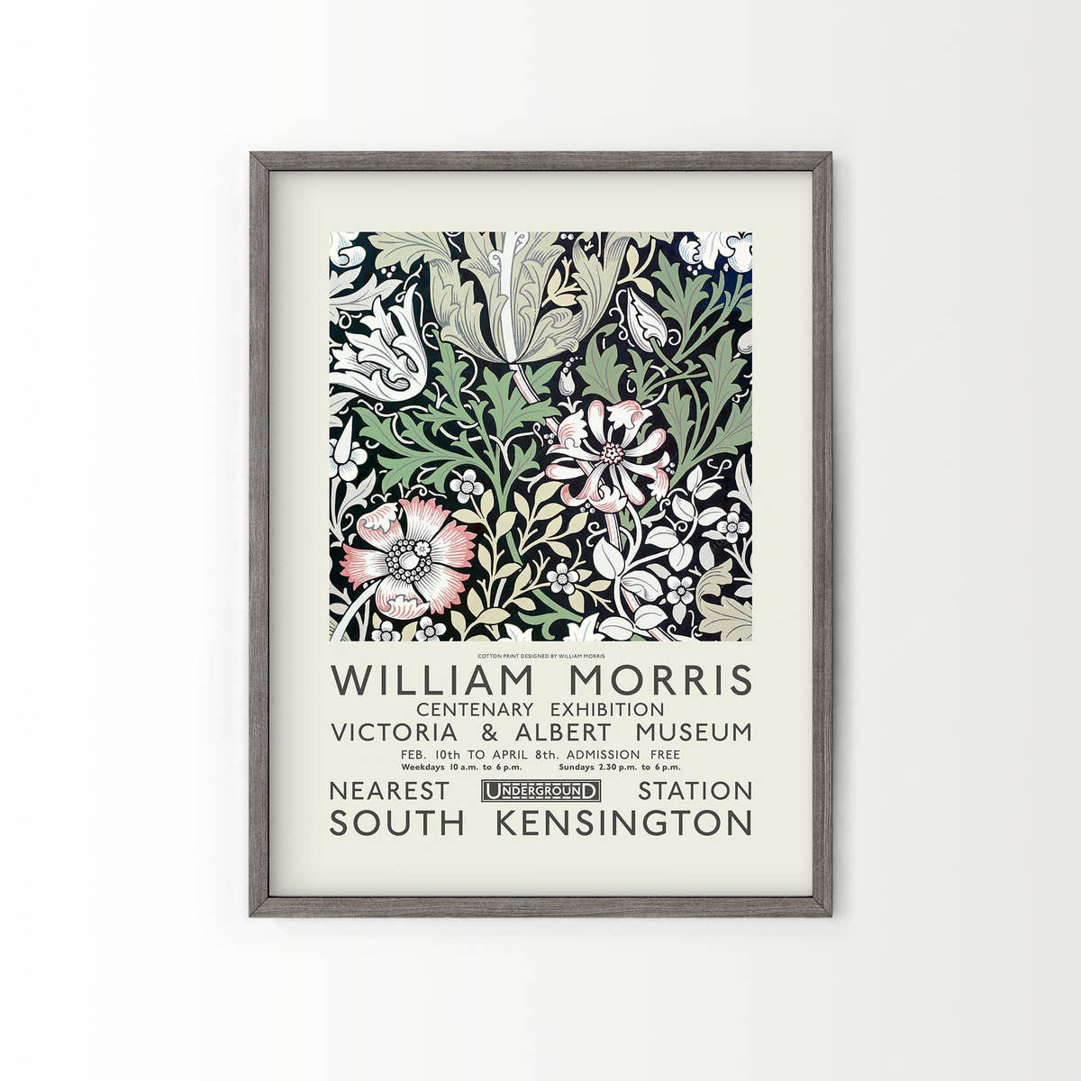 William Morris, Compton Poster, Floral Pattern