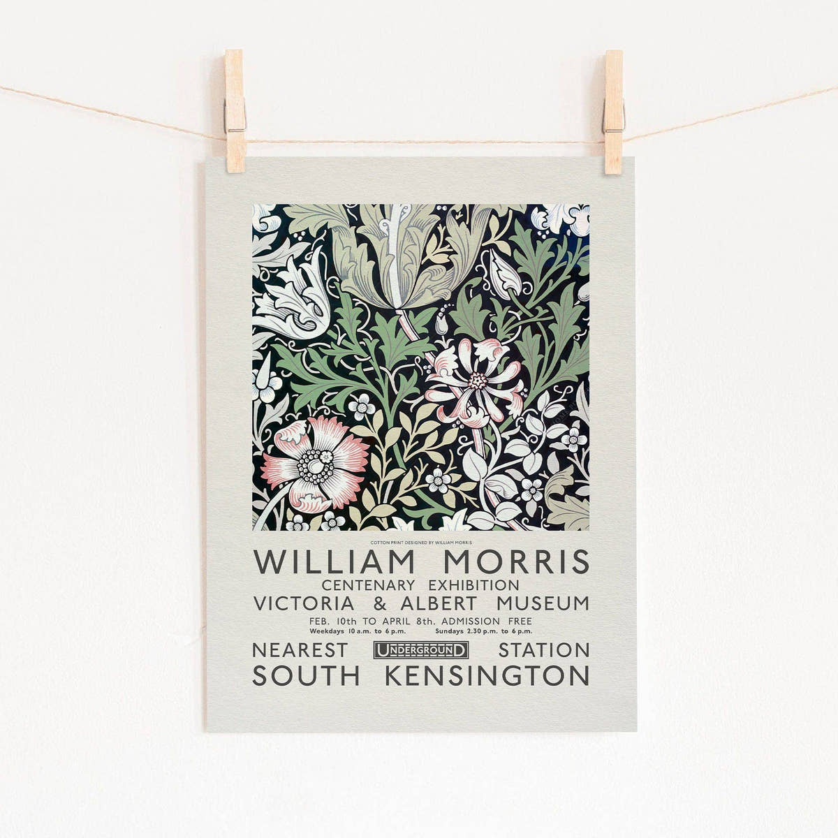William Morris, Compton Poster, Floral Pattern