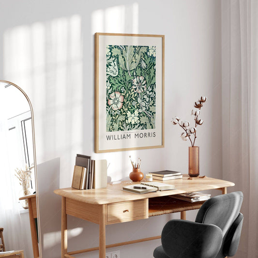 William Morris, Compton Poster, Green Floral Art