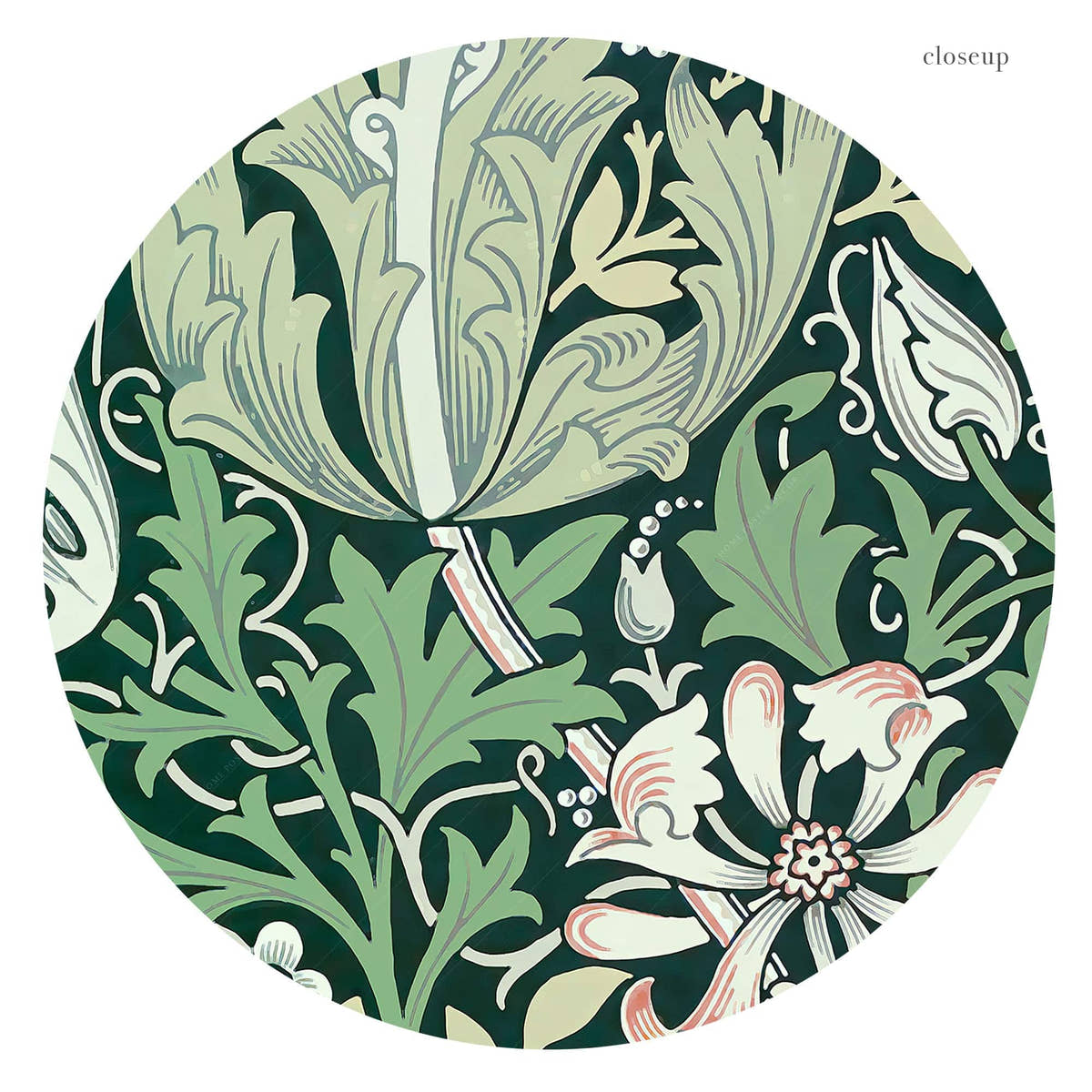William Morris, Compton Poster, Green Floral Art