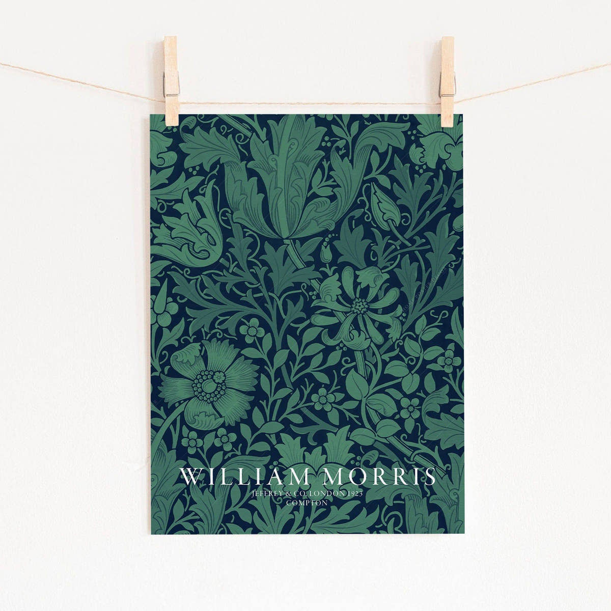 William Morris, Emerald green Compton, Fine Art Print