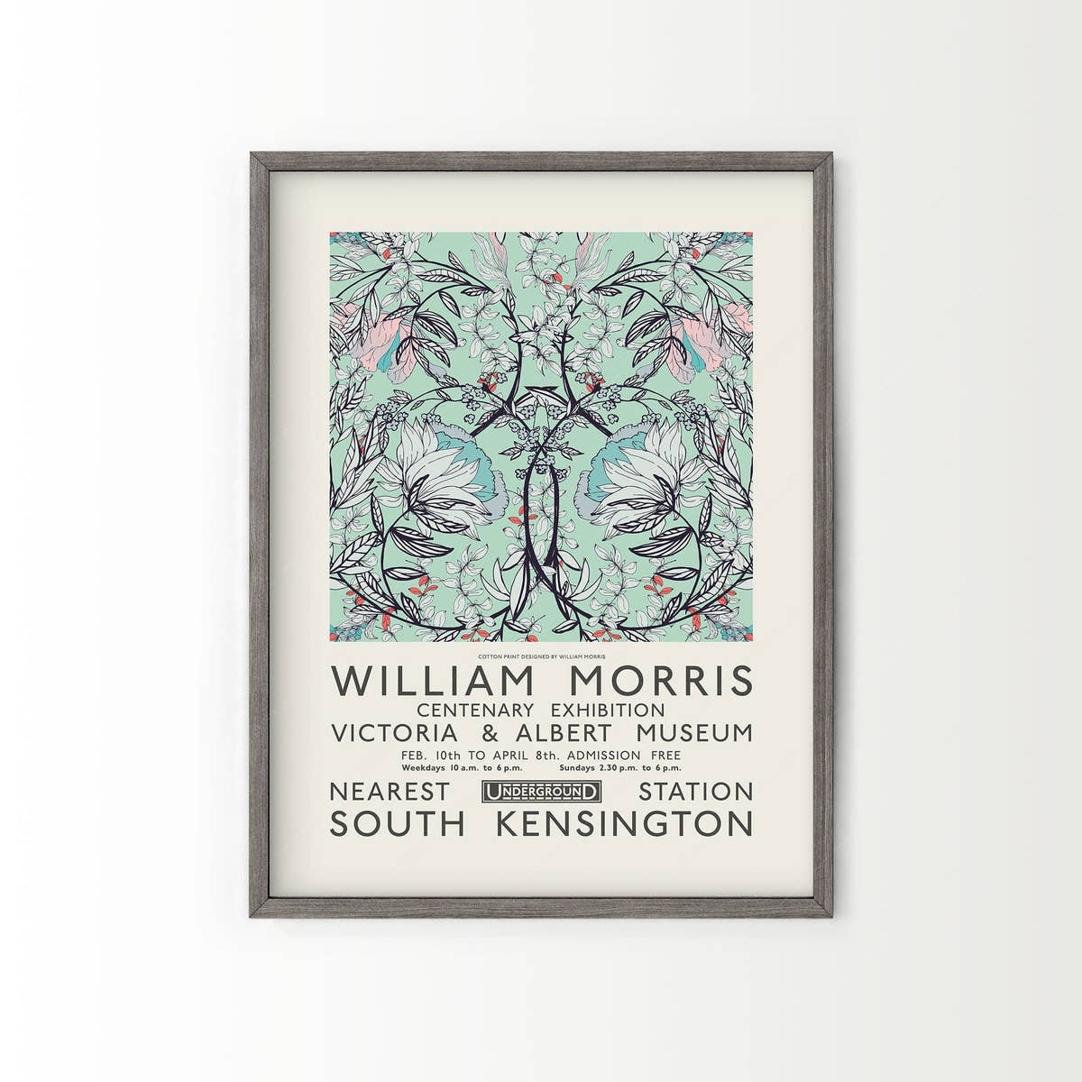 William Morris, Floral Poster, Victoria and Albert Museum Exhibition