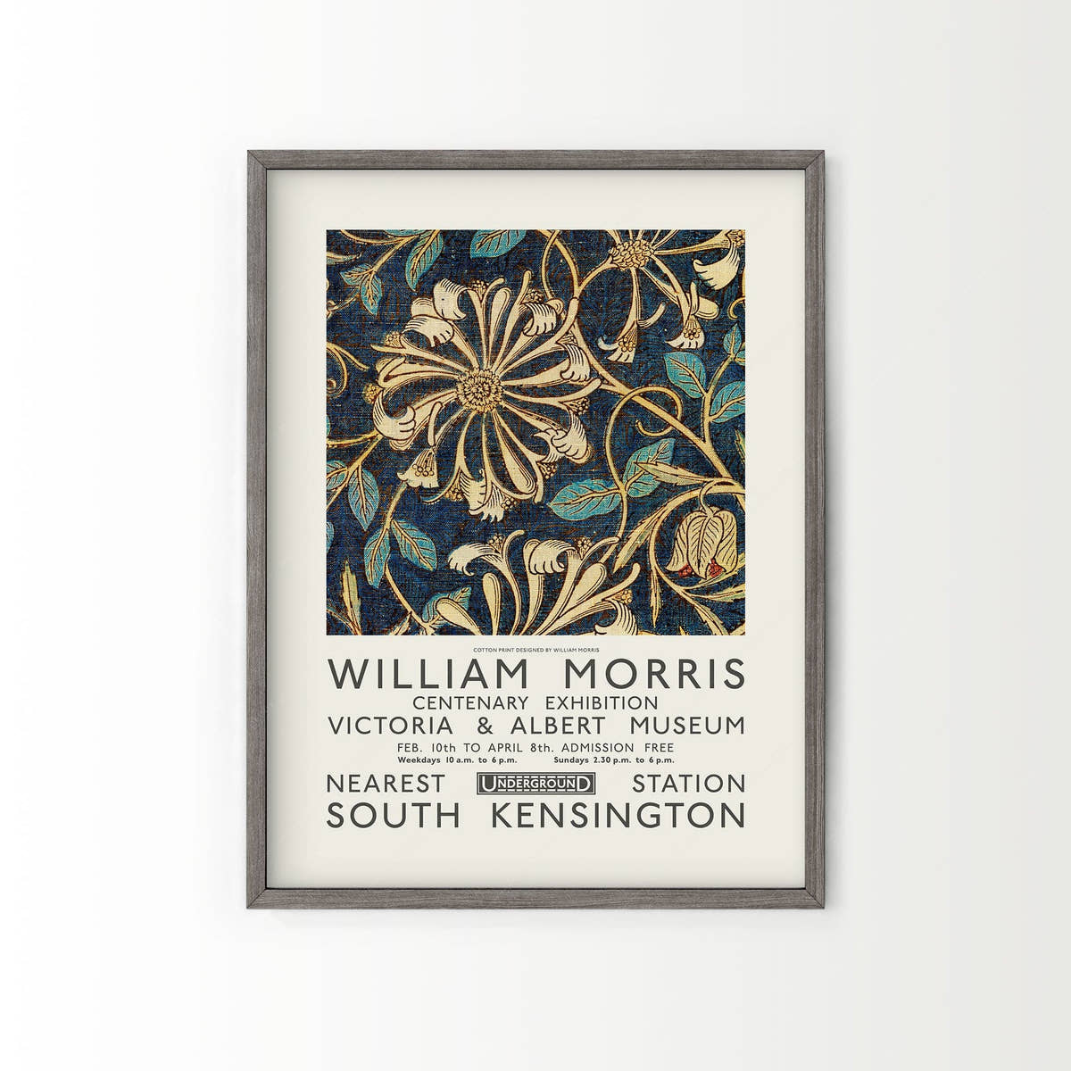 William Morris, Gold Flower Poster, Victoria and Albert Museum Exhibition