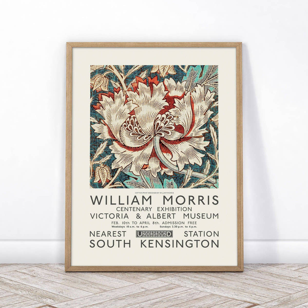William Morris, Honeysuckle Print, Exhibition Poster