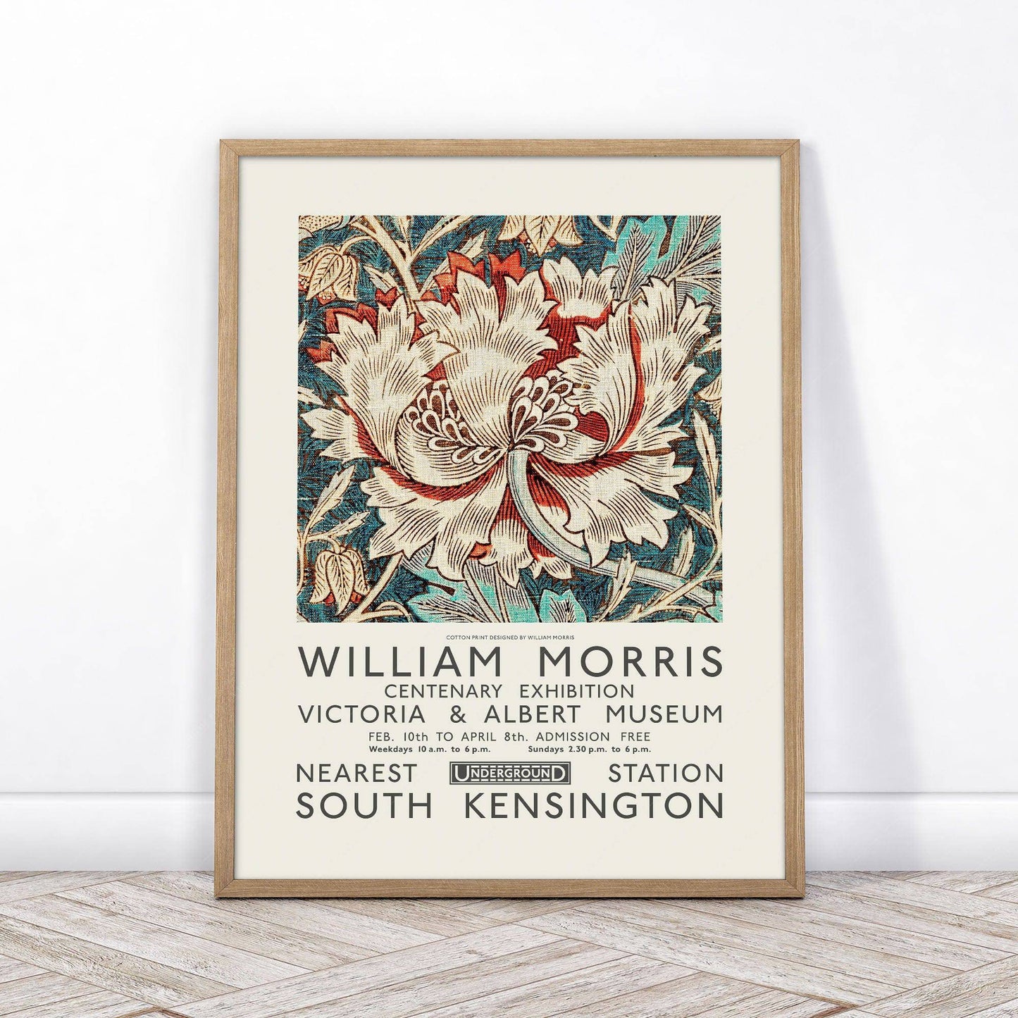 William Morris, Honeysuckle Print, Exhibition Poster