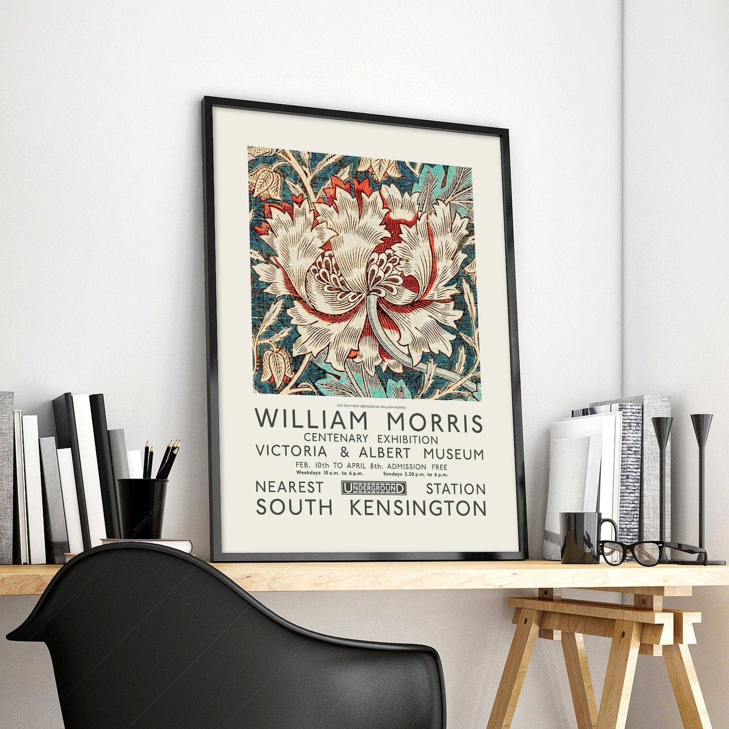 William Morris, Honeysuckle Print, Exhibition Poster