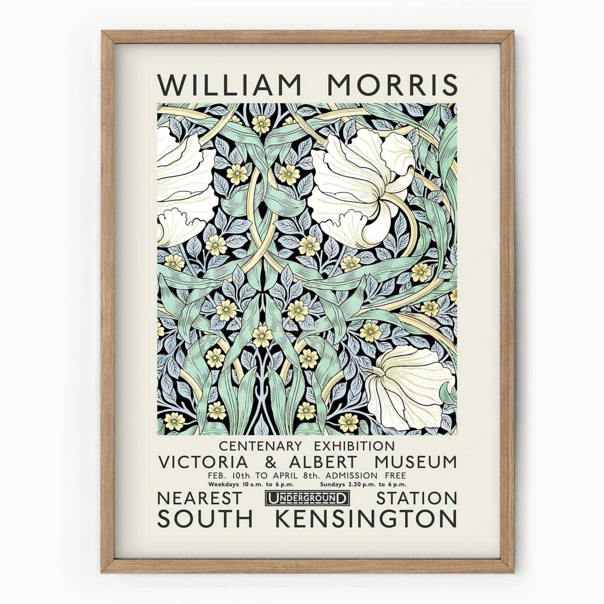 William Morris, Pimpernel Poster, Floral Trellis pattern