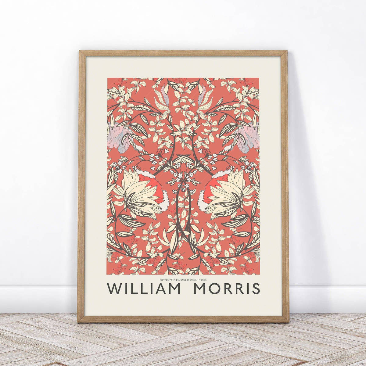 William Morris Poster, Red Floral Pattern