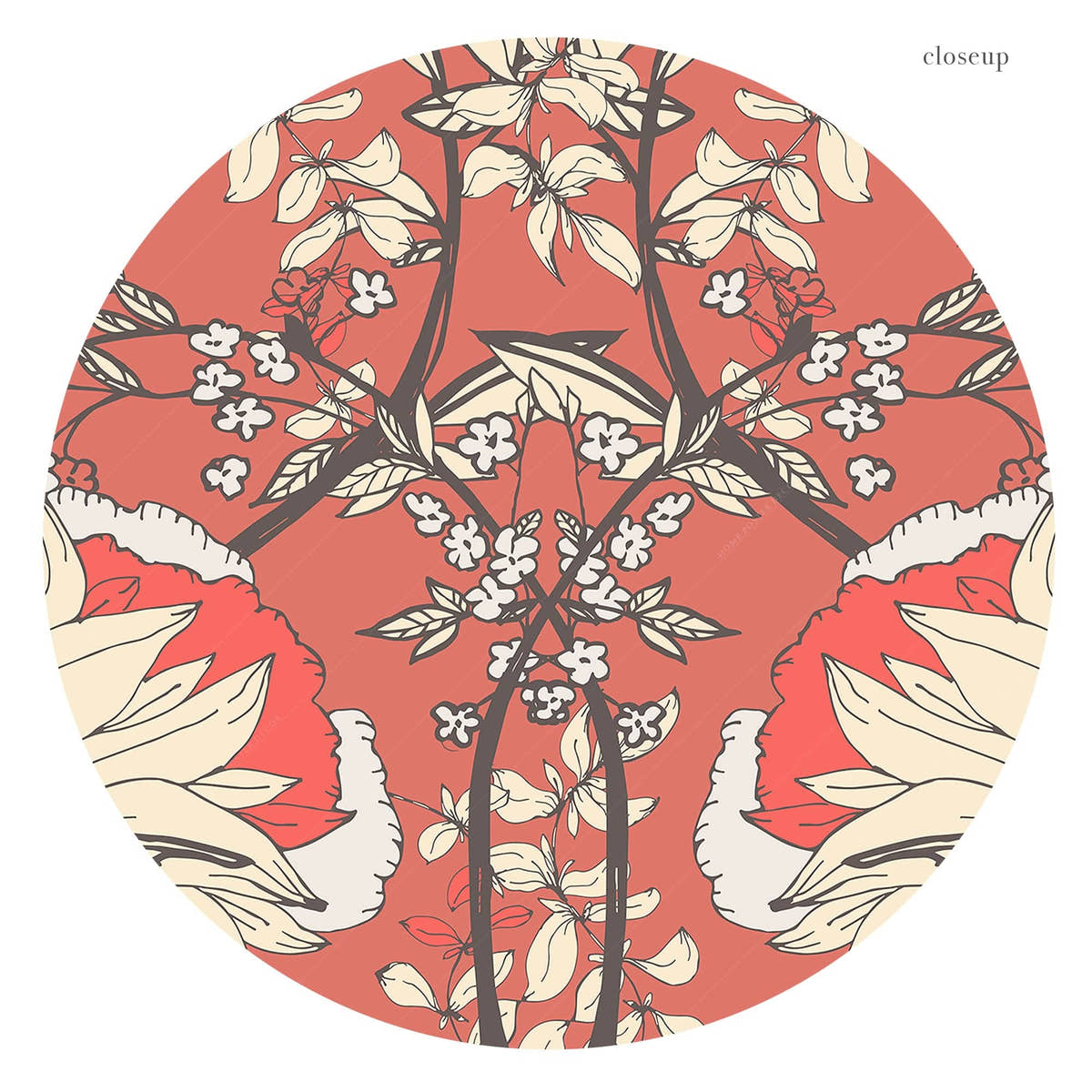 William Morris Poster, Red Floral Pattern