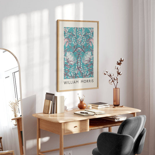 William Morris Print, Blue Floral Pattern