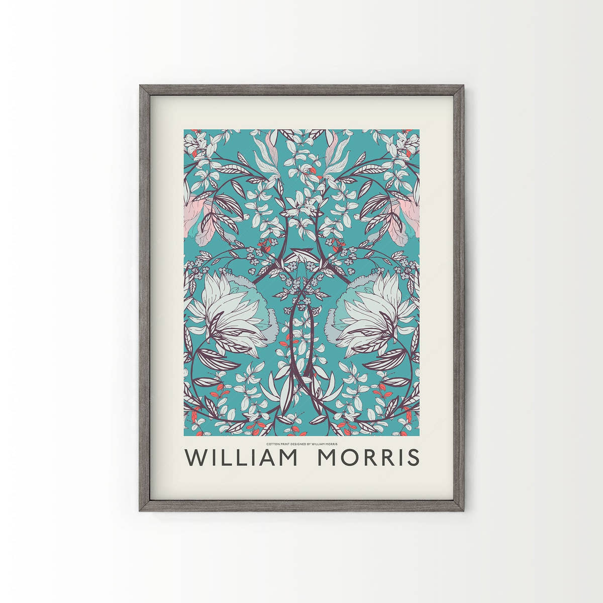 William Morris Print, Blue Floral Pattern