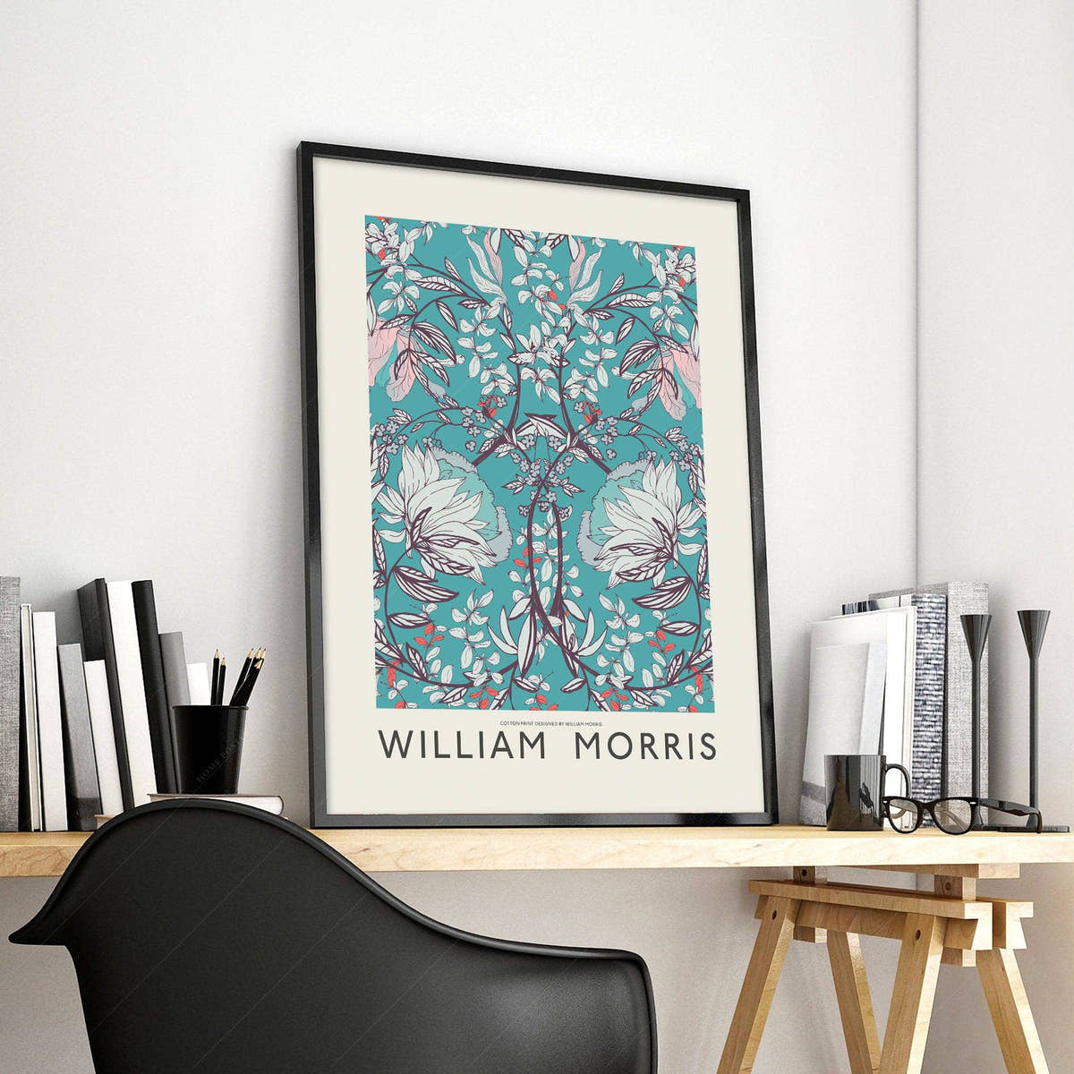 William Morris Print, Blue Floral Pattern