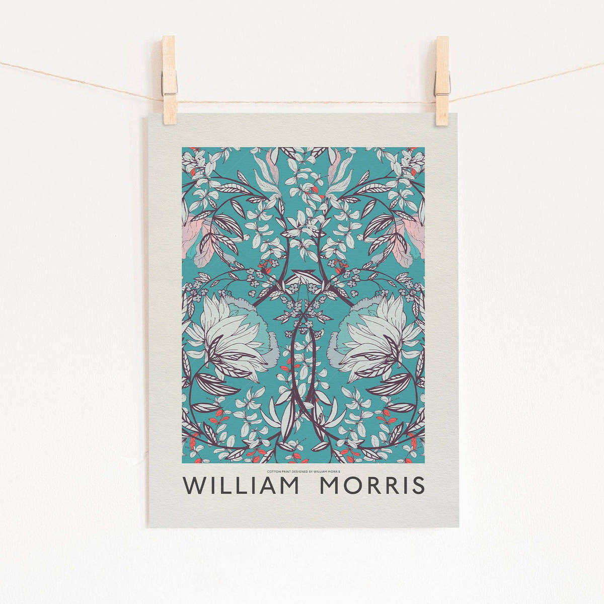 William Morris Print, Blue Floral Pattern