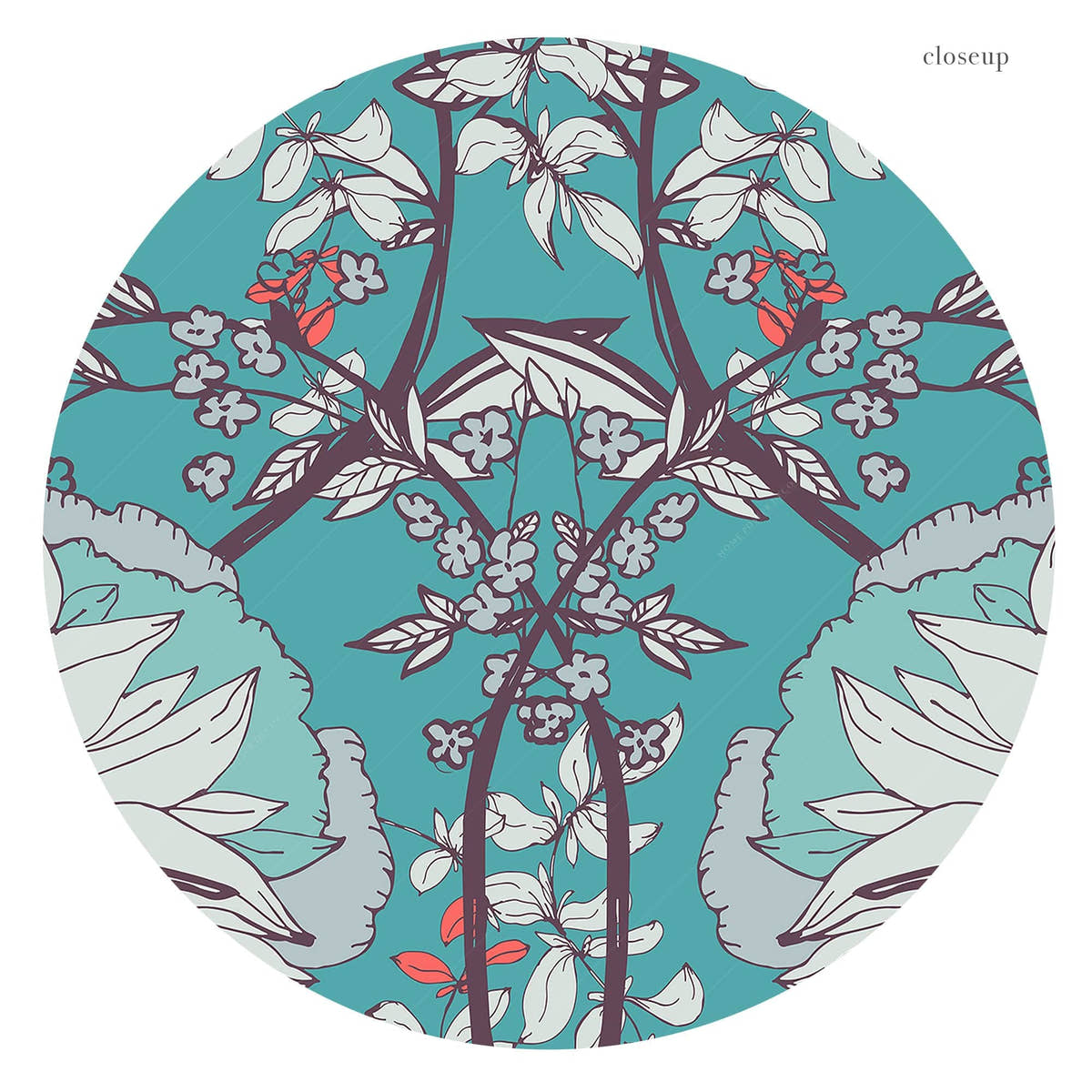 William Morris Print, Blue Floral Pattern
