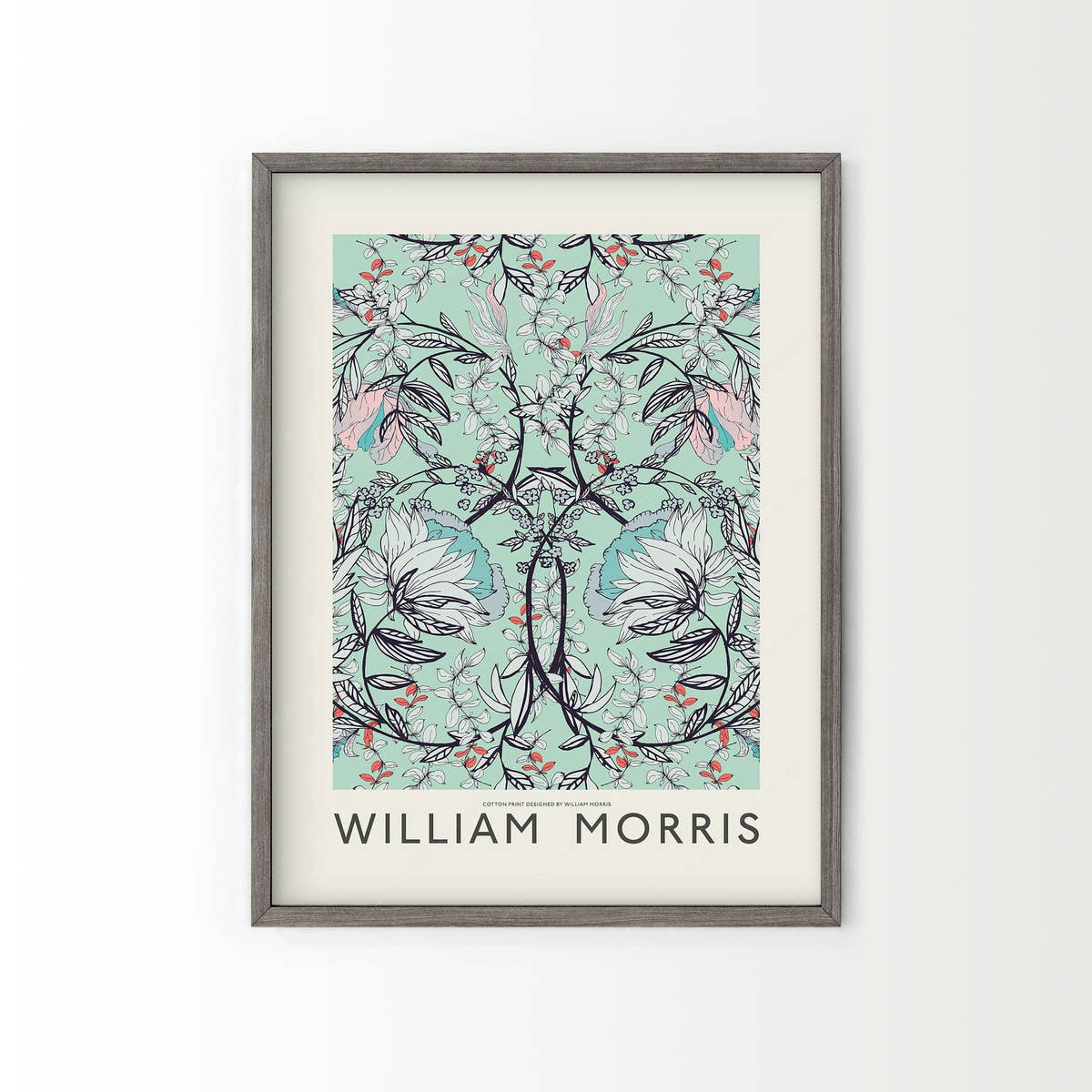 William Morris Print, Turquoise Flower Wall Art