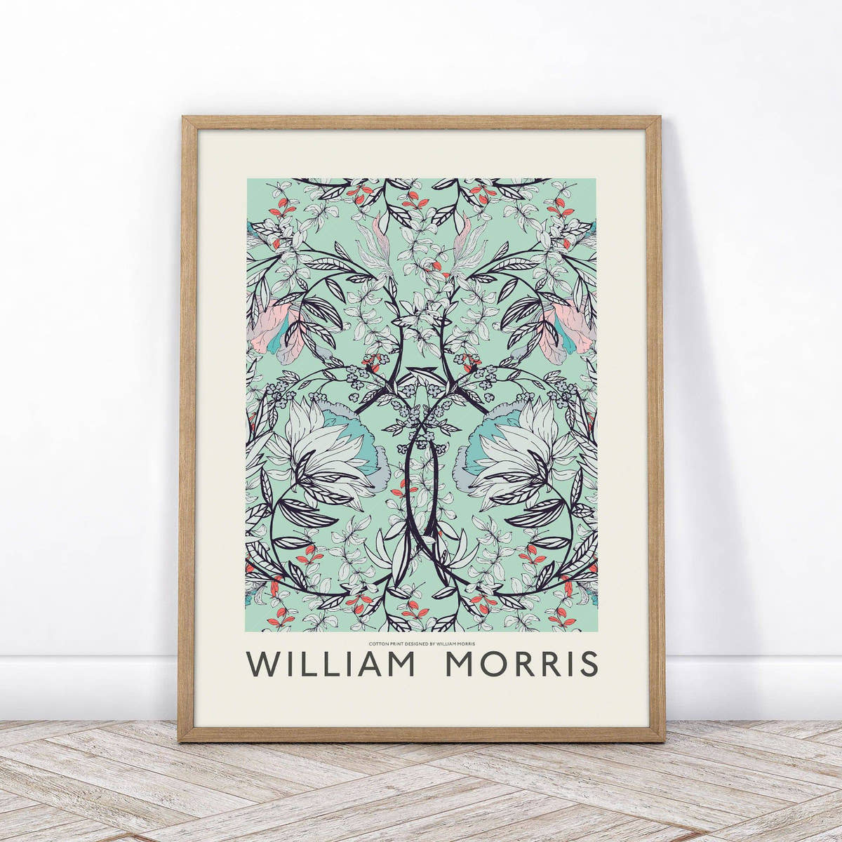 William Morris Print, Turquoise Flower Wall Art