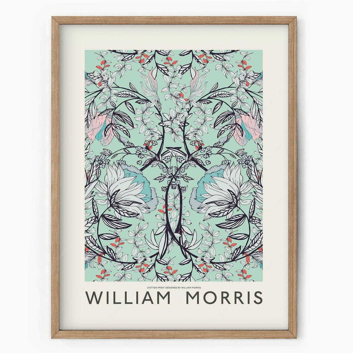 William Morris Print, Turquoise Flower Wall Art