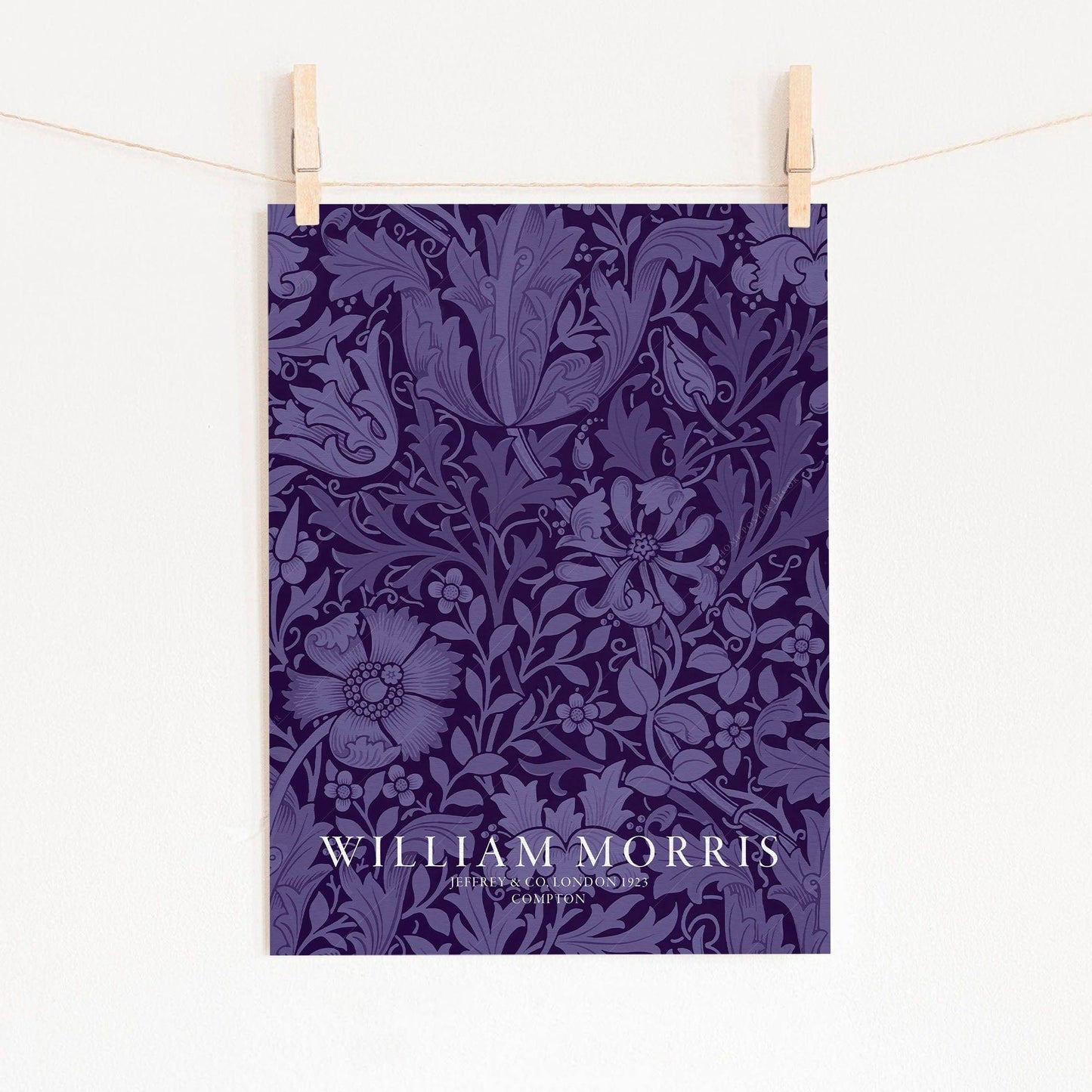 William Morris, Purple Compton, Fine Art Print