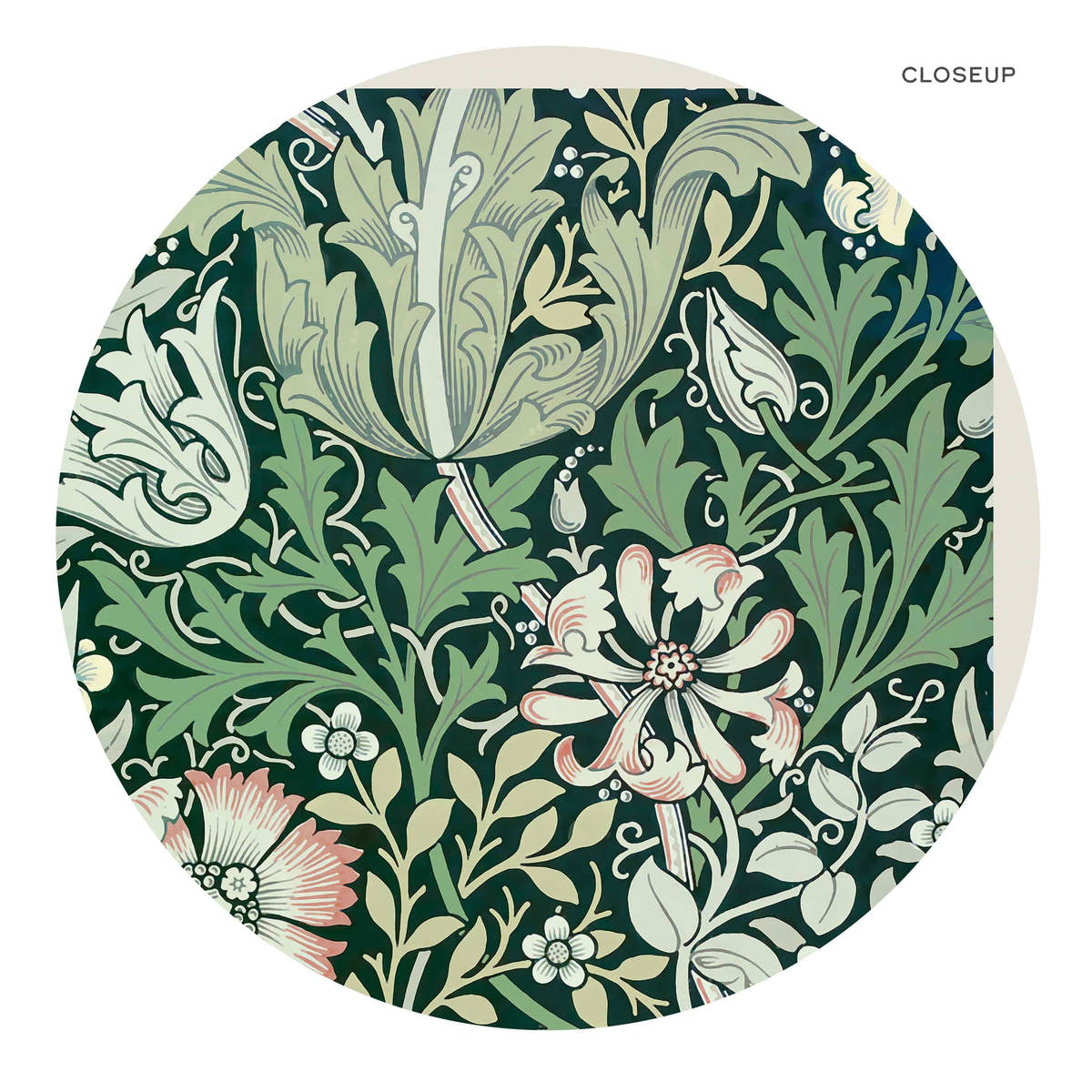 William Morris, Set of 2 Flowers, Blue and Green Art