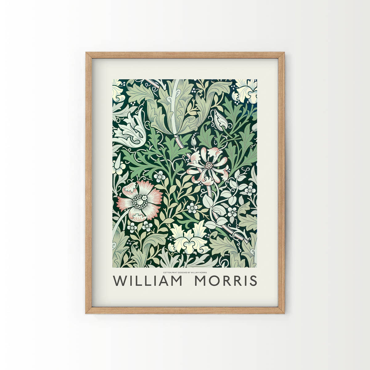 William Morris, Set of 2 Flowers, Blue and Green Art