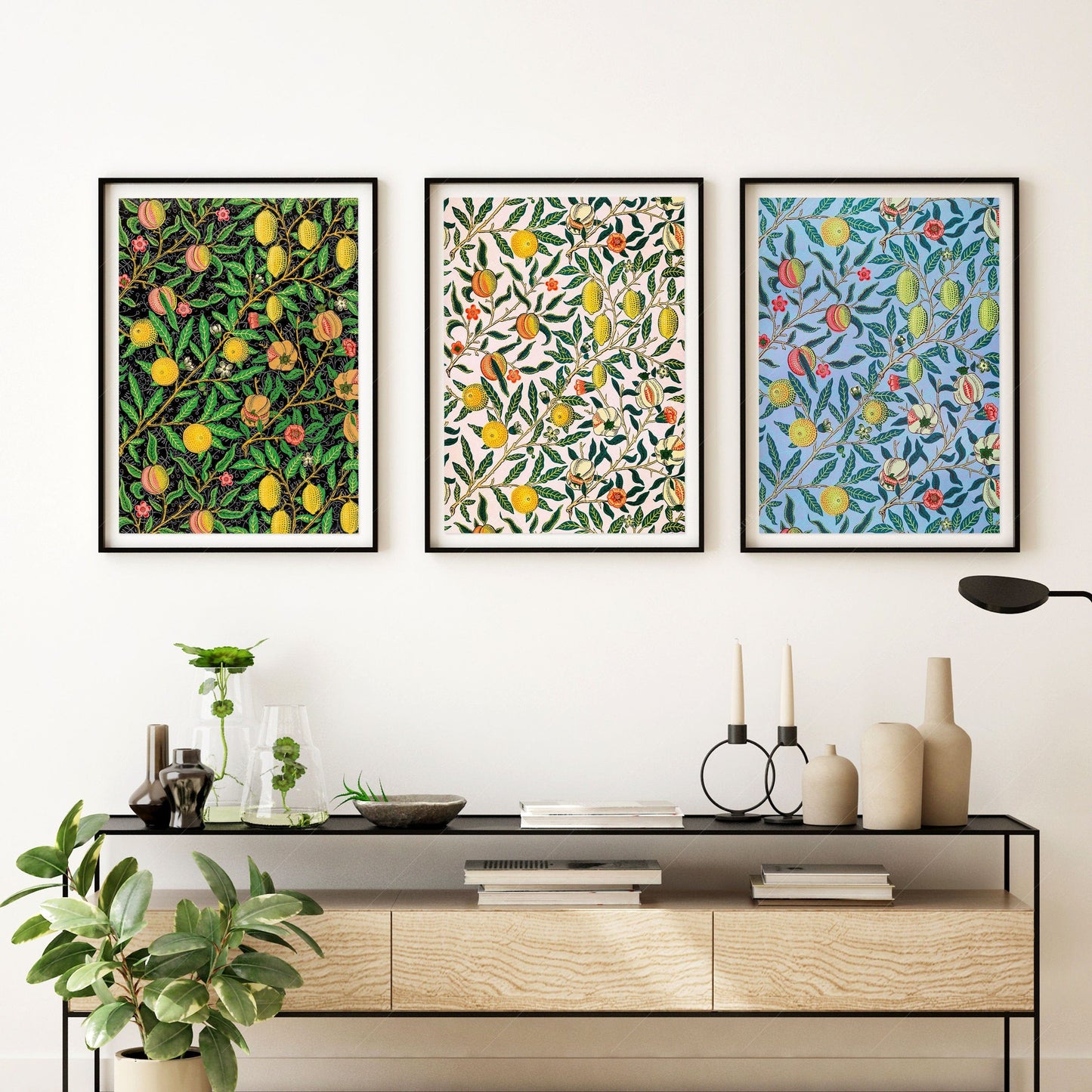 William Morris, Set of 3 Prints, Fruit (or Pomegranate) Posters