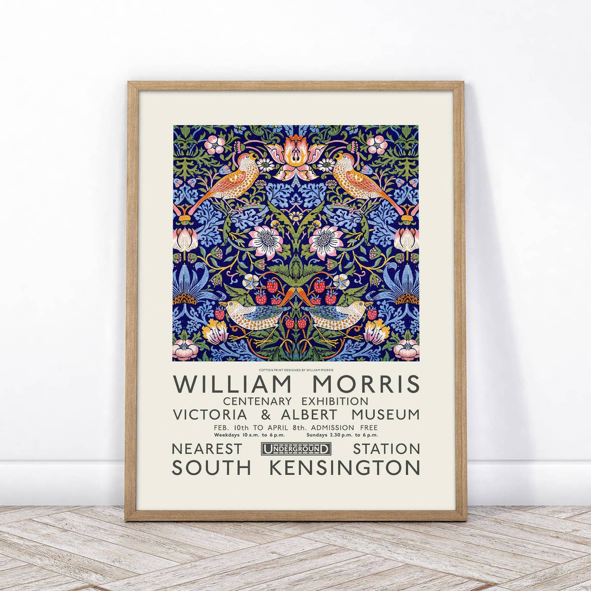 William Morris, Strawberry Thief Print, Exhibition Poster