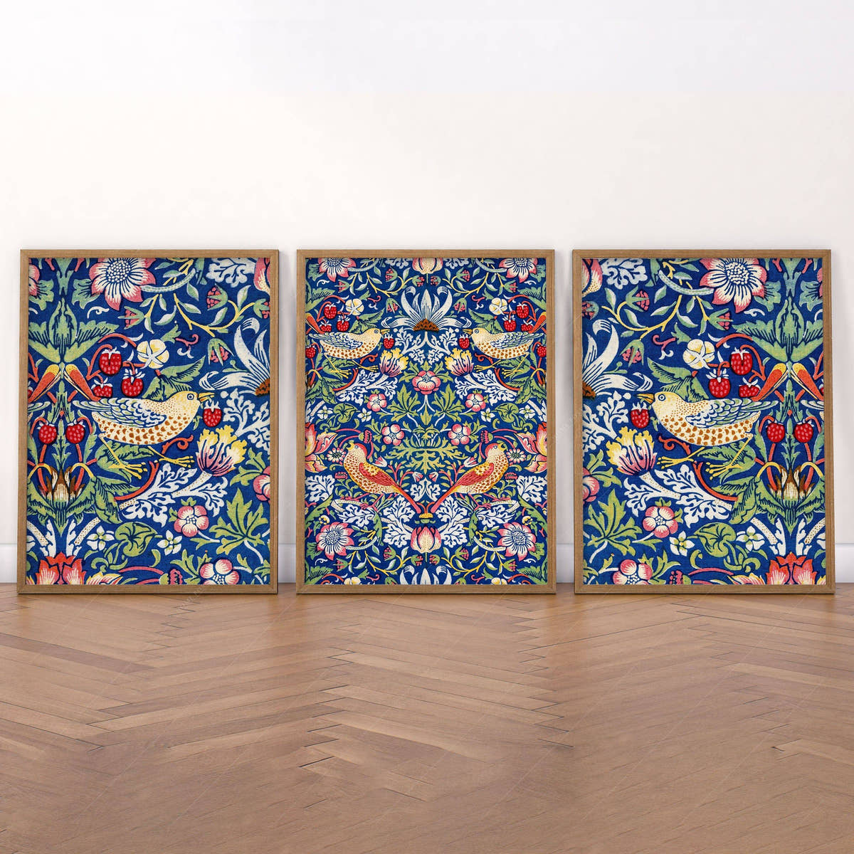 William Morris, Strawberry Thief, Set of 3 prints