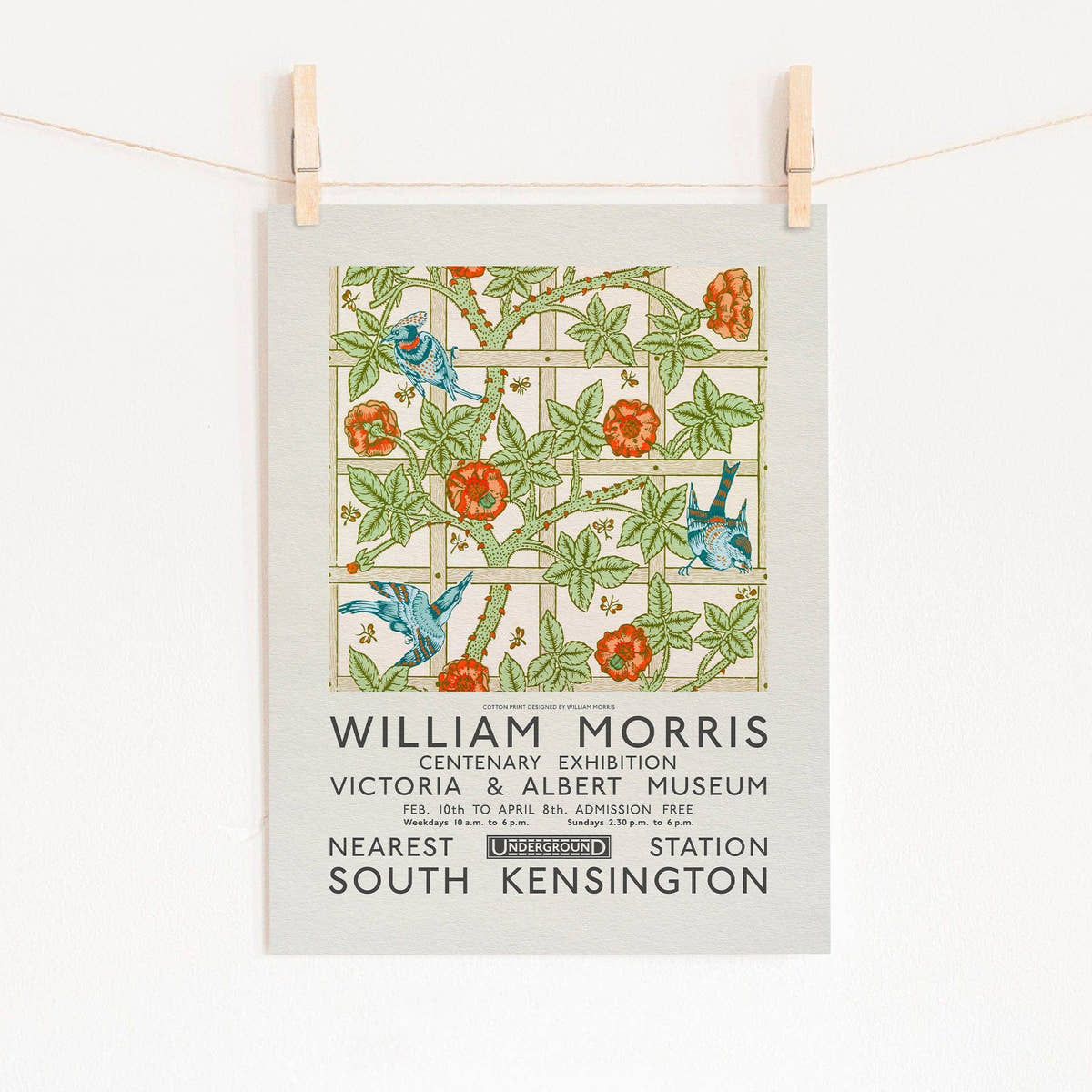 William Morris, Trellis Design, Fine Art Print