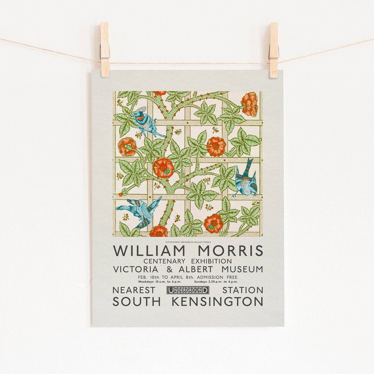 William Morris, Trellis Design, Fine Art Print