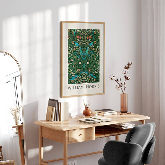 William Morris, Tulips Poster, Blackthorn, Fine Art Print